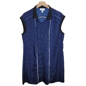 Jason Wu for Target | Navy White Polka Dot Shift Dress with Black Trim Size 1X